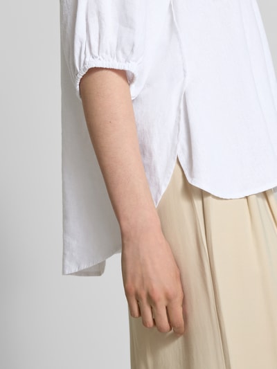 FREE/QUENT Relaxed fit linnen blouse met tuniekkraag, model 'Lava' Offwhite - 3