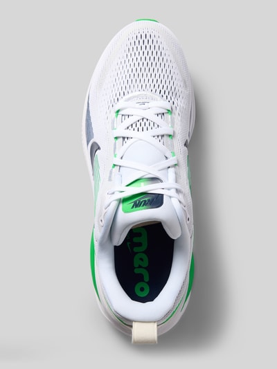 Produktfoto, Sneaker mit Logo-Print Modell 'VOMERO 18' von Nike, Herren Sneaker, weiße und grüne Details, Mesh-Struktur, Obenansicht