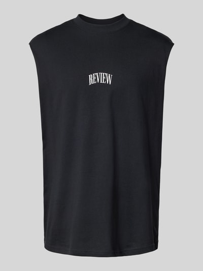 REVIEW Tanktop mit Label-Print Black 2