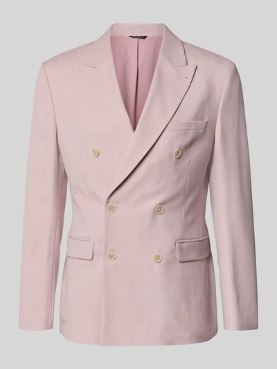 Produktfoto, Slim Fit Anzugjacke mit Reverskragen von MCNEAL in zartem Rosa, Struktur im Anzug-Stoff:, doppelte Knopfleiste, Brusttasche, Rückenlänge 75 cm, Schulterbreite 45 cm, Ärmellänge 66 cm, Größe 52