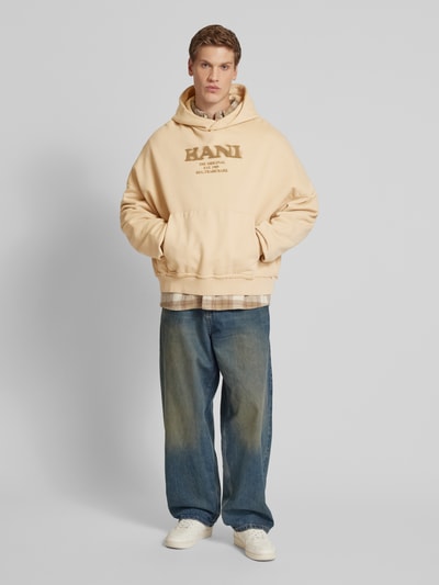 KARL KANI Oversized Hoodie mit Label-Print Sand 1