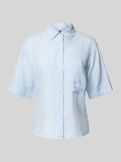 Tommy Hilfiger Relaxed Fit Hemdbluse aus reinem Leinen Hellblau 2