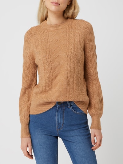 Christian Berg Woman Pullover mit Zopfmuster Camel 4