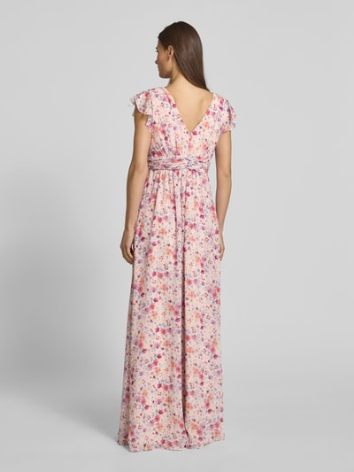 Jake*s Cocktail Maxikleid mit Volants und Taillenband Apricot Melange 5