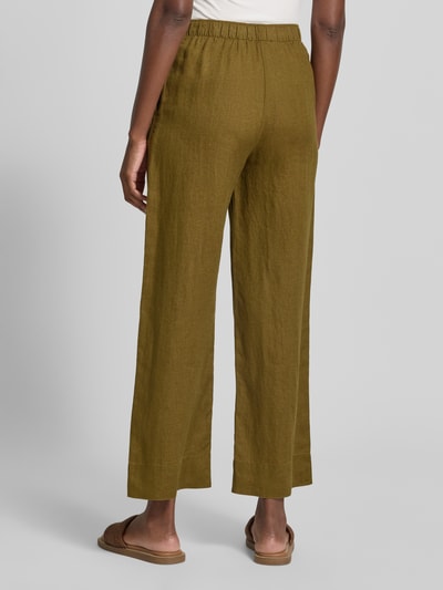 MANGO Leinenhose mit elastischem Bund Modell 'LISTELA' Khaki 5