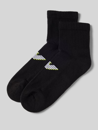 Emporio Armani Socken mit Label-Print im 2er-Pack Black 1