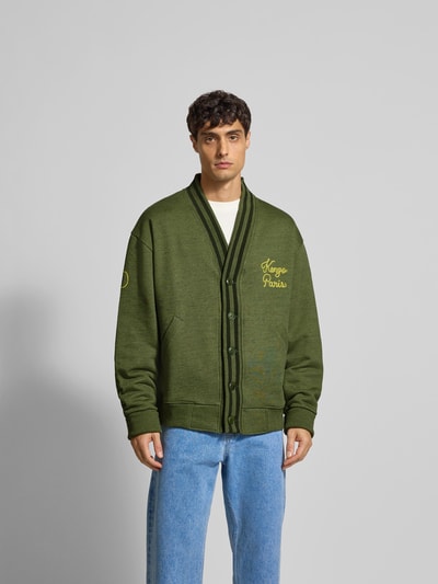 Kenzo Strickjacke mit Knopfleiste Khaki 4