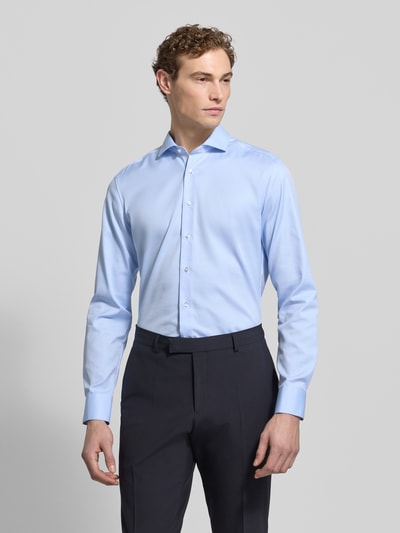 ETERNA Slim Fit Businesshemd aus Twill Bleu 4