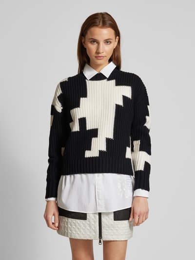 Marc Cain Gebreide pullover met ribboorden Zwart - 4