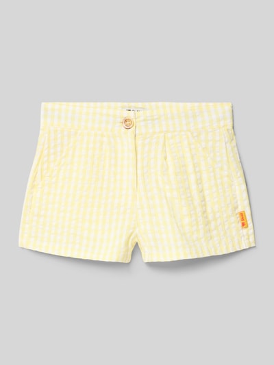 Steiff Shorts mit Motiv-Patch und Eingrifftaschen Hellgelb 1