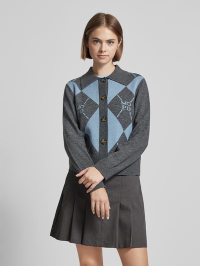 Marc O'Polo Denim Strickcardigan mit Umlegekragen Hellblau 4