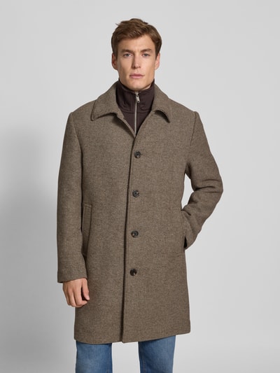 SELECTED HOMME Regular fit lange wollen jas met platte kraag, model 'ARCHIVE' Lichtbruin - 4