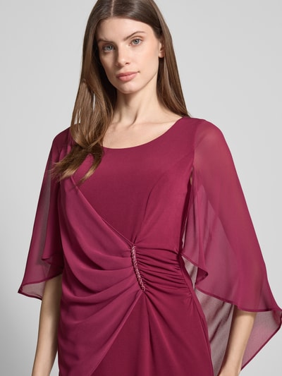 Vera Mont Knielanges Cocktailkleid mit Raffungen Bordeaux 3