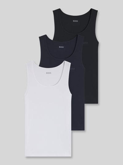 BOSS Slim Fit Tanktop aus reiner Baumwolle im 3er-Pack Marine 1