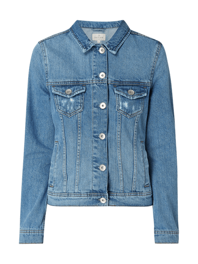 Review Jeansjacke mit Pattentaschen Blau 2