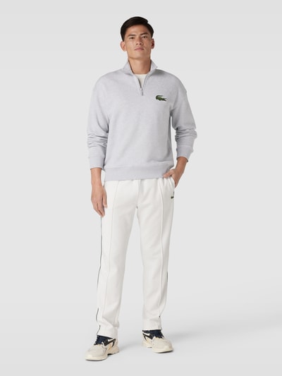 Lacoste Loose fit sweatshirt met opstaande kraag en ritssluiting Lichtgrijs gemêleerd - 1