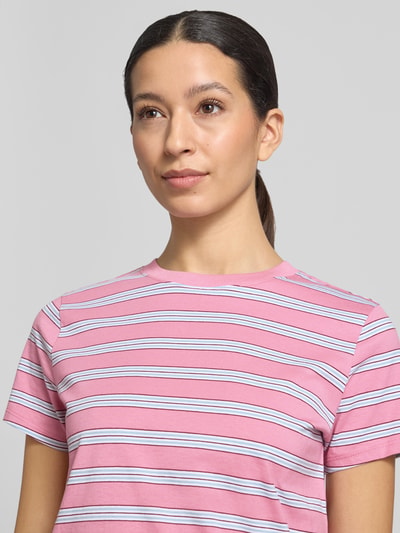 Tom Tailor Denim Regular Fit T-Shirt aus reiner Baumwolle Pink 3