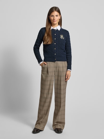 Lauren Ralph Lauren Strickcardigan mit Zopfmuster Modell 'RALHAN' Marine 1