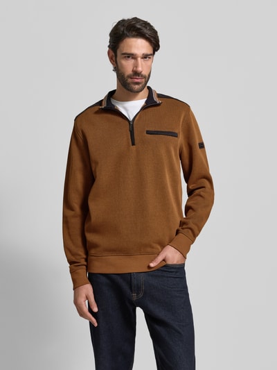 bugatti Sweatshirt mit Stehkragen Modell 'Selanik' Camel 4