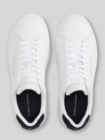 Tommy Hilfiger Sneakersy z mieszanki skóry z detalami z logo Biały 3
