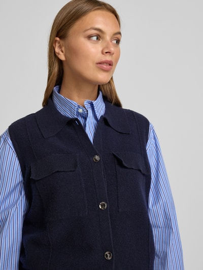 Christian Berg Woman Wollshirt mit Umlegekragen Dunkelblau 3