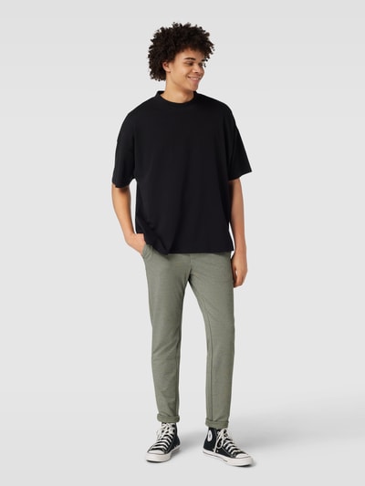 Only & Sons Slim fit stoffen broek in gemêleerde look, model 'MARK' Olijfgroen gemêleerd - 1