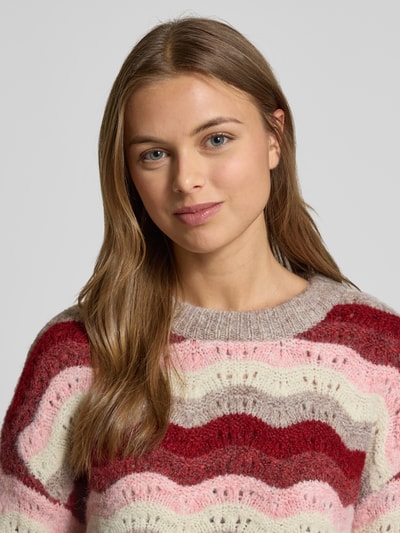 VERO MODA Relaxed Fit Strickpullover mit Woll-Anteil Modell 'DOJA' Rot 3