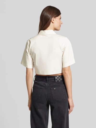 HUGO Cropped Bluse mit Zweiwege-Reißverschluss Modell 'Evianne' Weiss 5