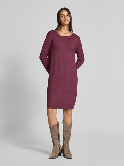 Vila Knielanges Kleid mit Rundhalsausschnitt Modell 'RIL' Pflaume 4