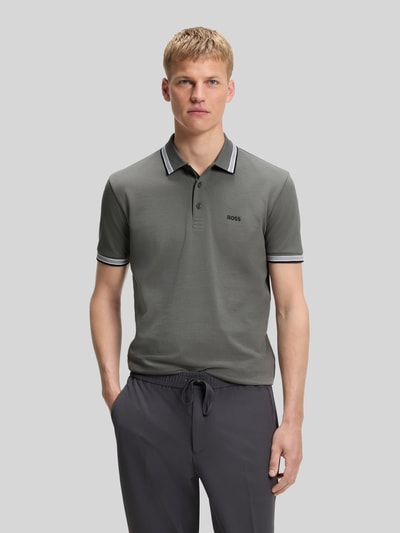BOSS Green Koszulka polo o kroju regular fit z czystej bawełny model „PADDY” Grafitowy 4