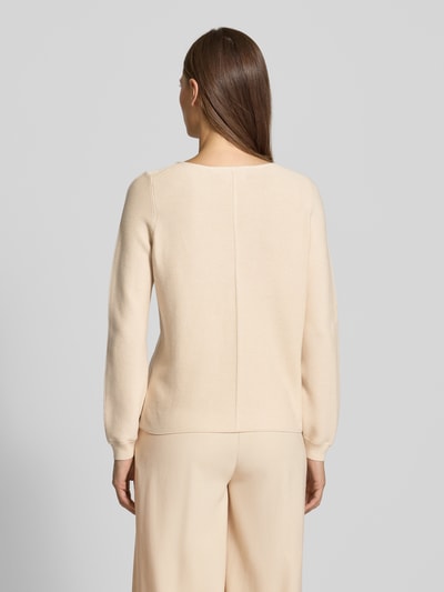 Christian Berg Woman Bluzka z długim rękawem o kroju regular fit z imitacji dzianiny z czystej bawełny Kamienny 5