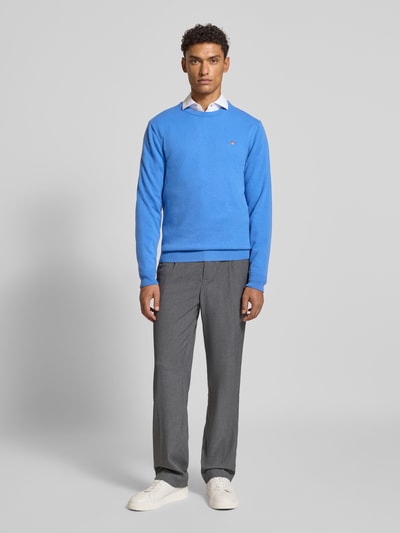 Gant Strickpullover aus reiner Lammwolle mit gerippten Abschlüssen Royal 1