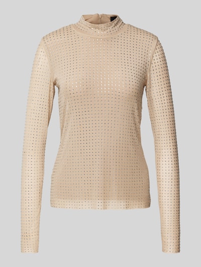 Copenhagen Muse Longsleeve mit Ziersteinbesatz Modell 'STORNO' Sand 1