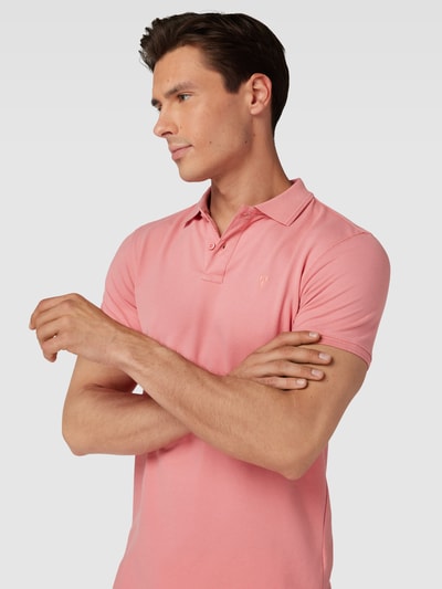 Shiwi Poloshirt met korte knoopsluiting, model 'justin' Koraal - 3