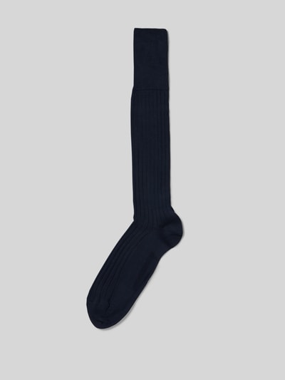 Falke Sokken met labeldetail, model 'MILANO' Marineblauw - 1