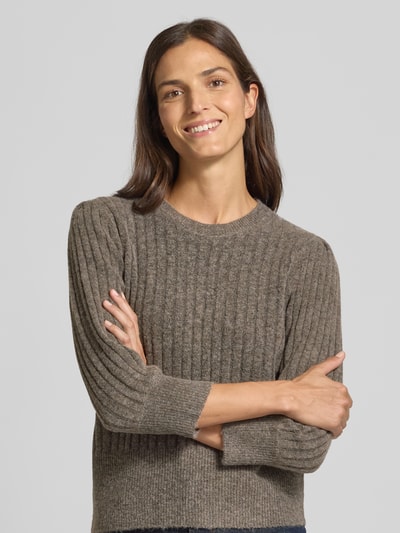 FREE/QUENT Strickpullover mit Strukturmuster Modell 'HARA' Taupe 3