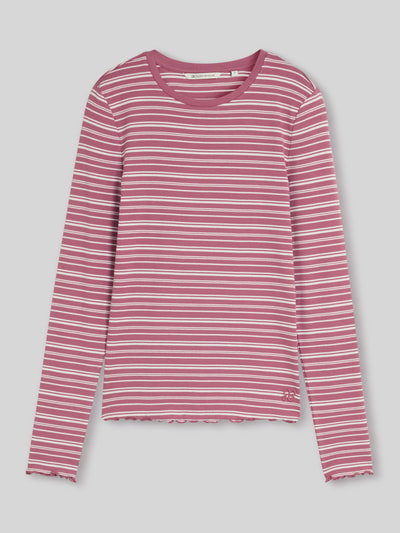 Tom Tailor Denim Regular Fit Langarmshirt aus Baumwoll-Mix Pink 2