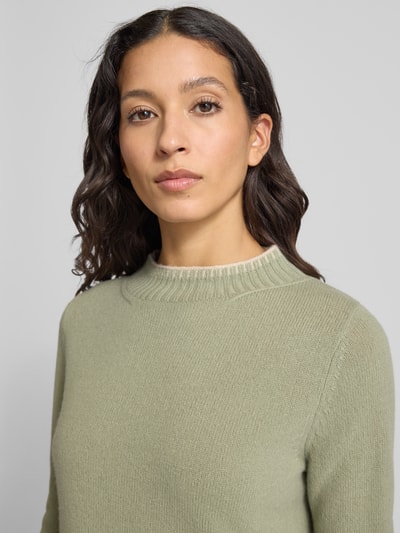 Christian Berg Woman Bluzka z długim rękawem o kroju regular fit z imitacji dzianiny z czystej wełny Limonkowy 3