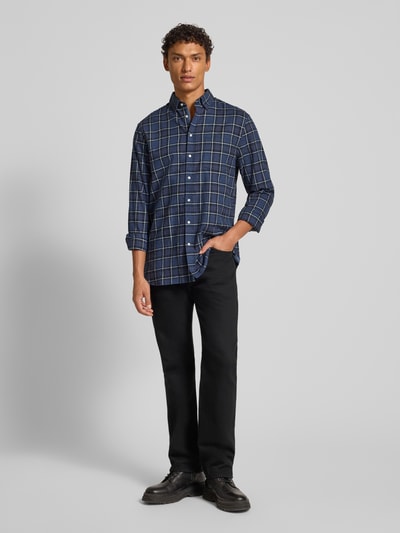 Christian Berg Men Regular fit vrijetijdsoverhemd met kentkraag Jeansblauw gemêleerd - 1