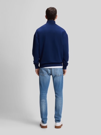 HUGO Blue Regular Fit Troyer aus reiner Baumwolle Modell 'Neeler' Marine 5