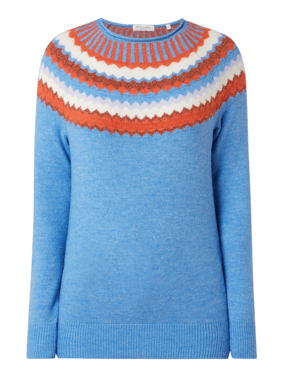 Christian Berg Woman Pullover mit Norweger-Dessin Blau 2