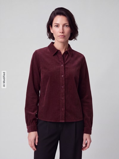Marc O'Polo DENIM Bluzka z długim rękawem o kroju regular fit z czystej bawełny Bordowy 4
