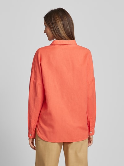 Frieda & Freddies Linnen blouse met labelstitching Oranje - 5