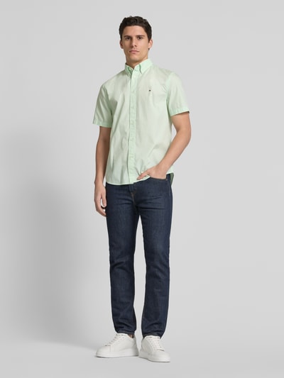 Tommy Hilfiger Regular Fit Freizeihemd mit Button-Down-Kragen Modell 'FLEX' Hellgruen 1