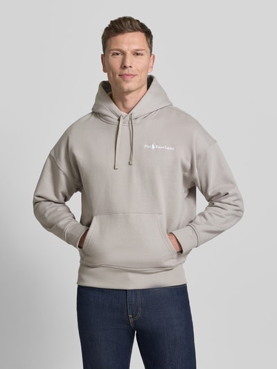 Polo Ralph Lauren Relaxed Fit Hoodie mit Label-Stitching und Känguru-Tasche Hellgrau 4