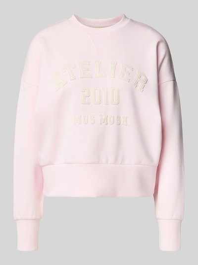 MOS MOSH Relaxed Fit Sweatshirt aus Viskose-Mix Modell 'Nima' Hellrosa Melange 2