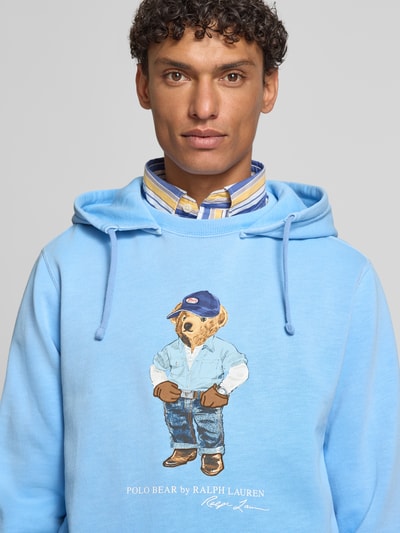 Polo Ralph Lauren Regular Fit Hoodie aus Baumwoll-Mix Jeansblau 3