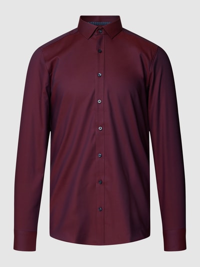 OLYMP Level Five Super Slim Business-Hemd mit Strukturmuster Modell 'NICK KENT' Bordeaux 2