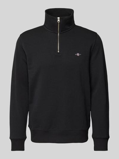 Gant Sweatshirt mit Label-Stitching Black 2