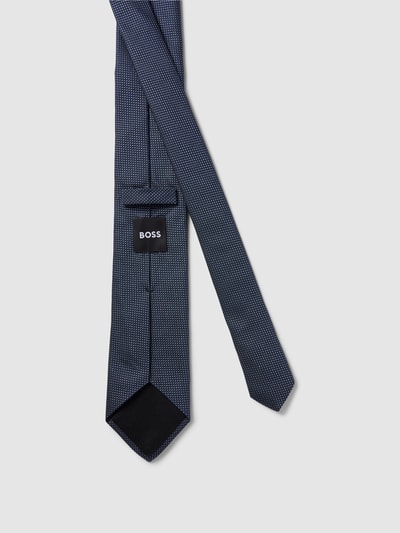 BOSS Slim Fit Zijden stropdas met all-over motief Marineblauw - 2